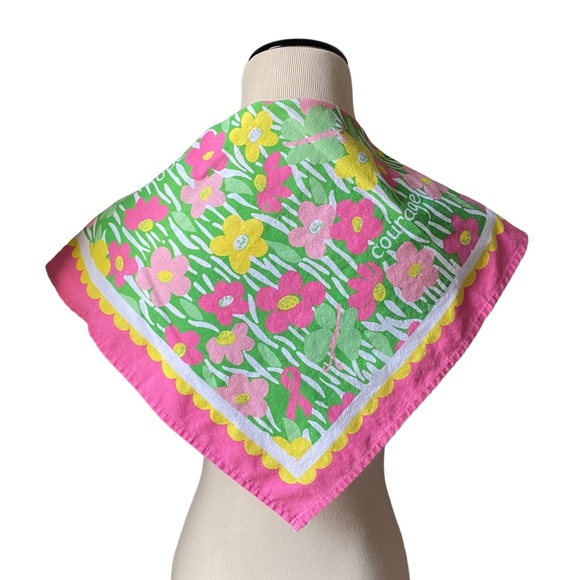 Lilly Pulitzer Accessories Lilly Pulitzer Pink Ribbon Square Bandana Scarf Life Hope Courage